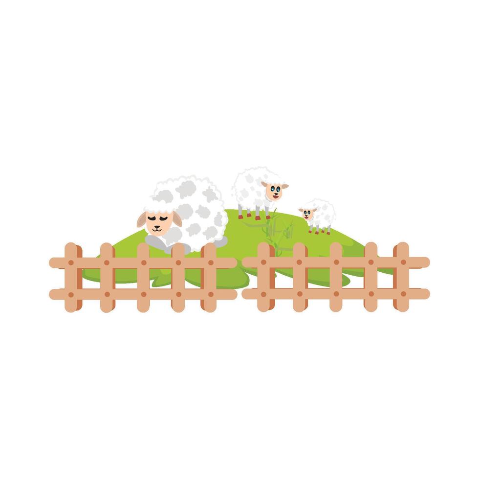 Illustration of sheep in the garden vector