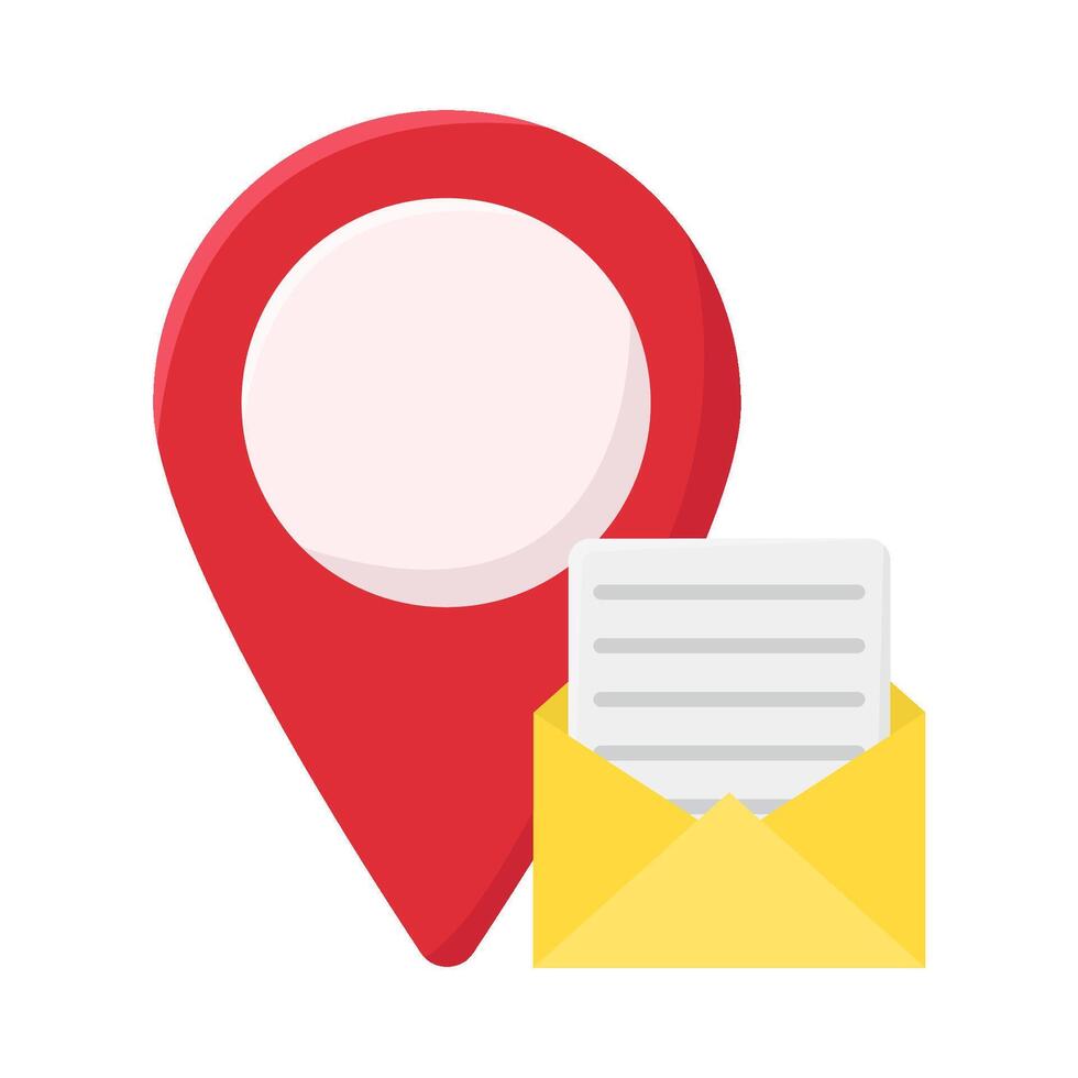 location  with mail illustration vector