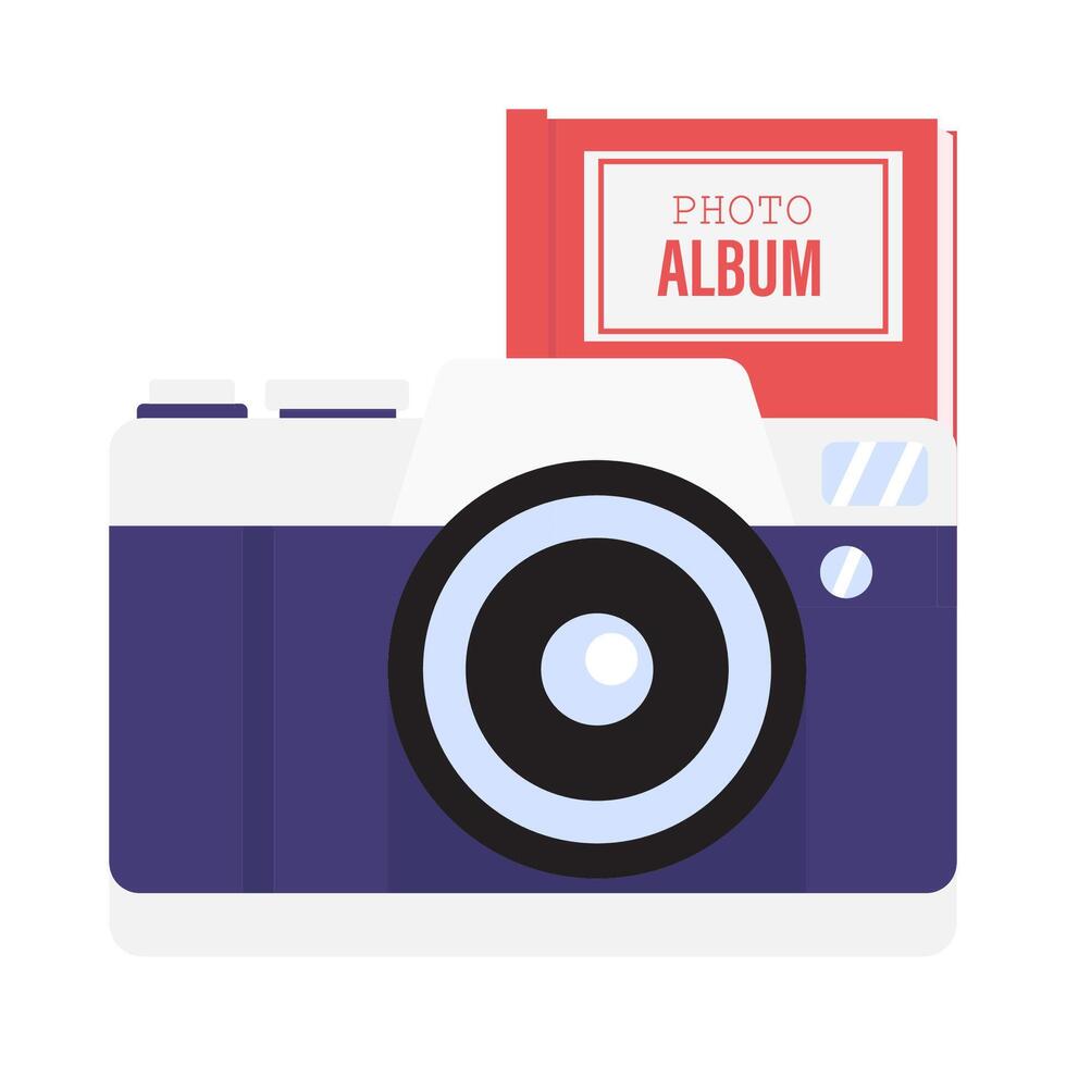 camera photo with album photo illustration vector