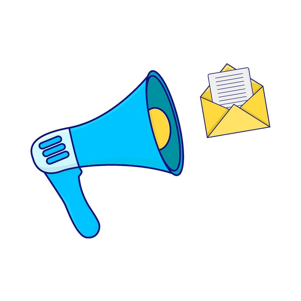 megaphone with email illustration vector