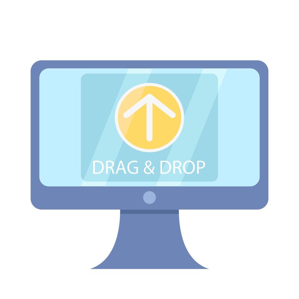 upload drag and drop in computer illustration vector