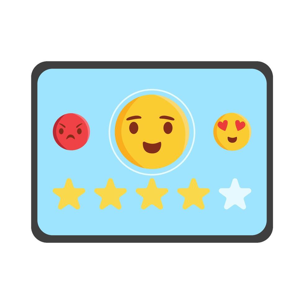 review star with emoji in tab illustration vector