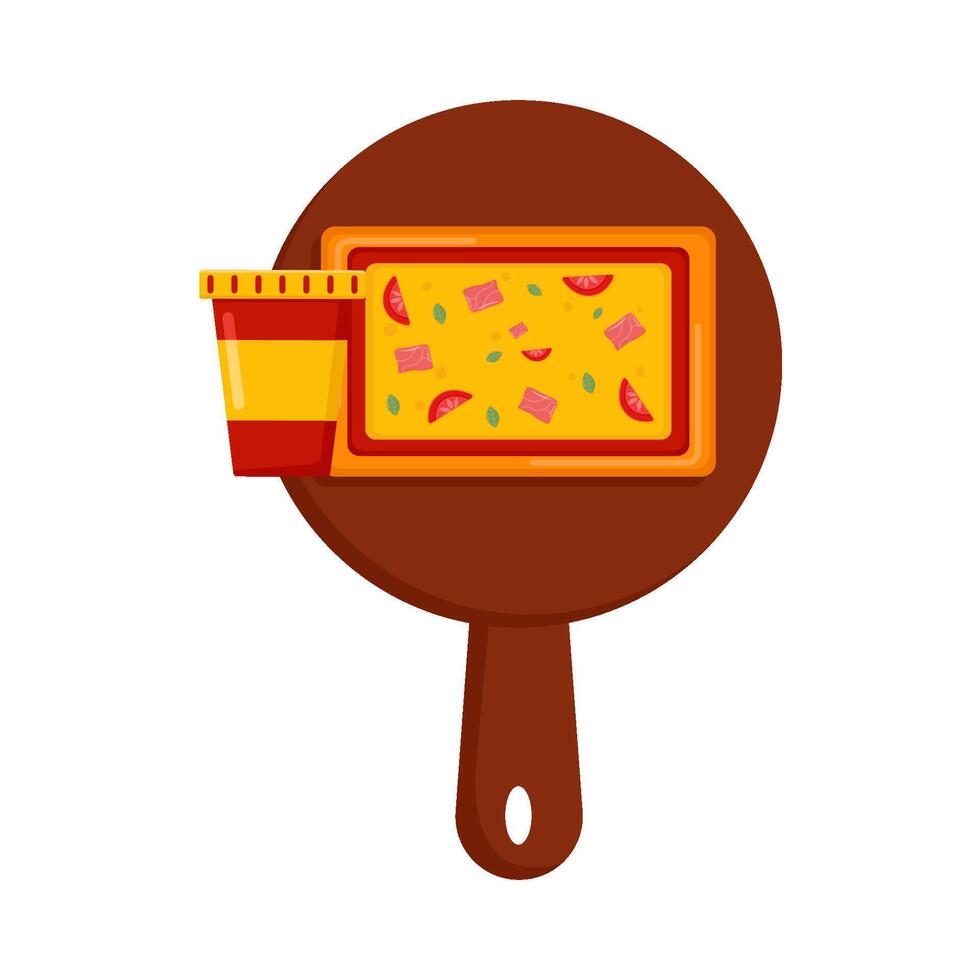 Illustration of pizza and soda vector