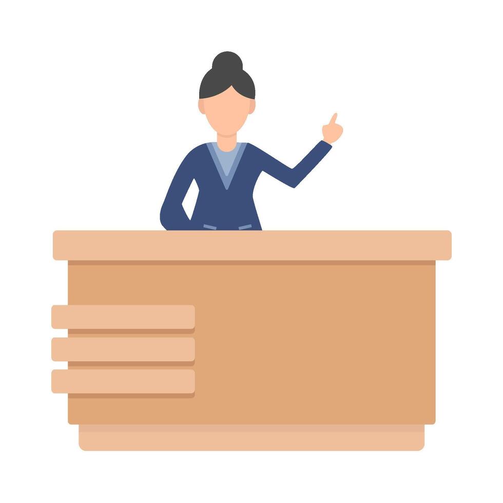 front desk  in table work illustration vector