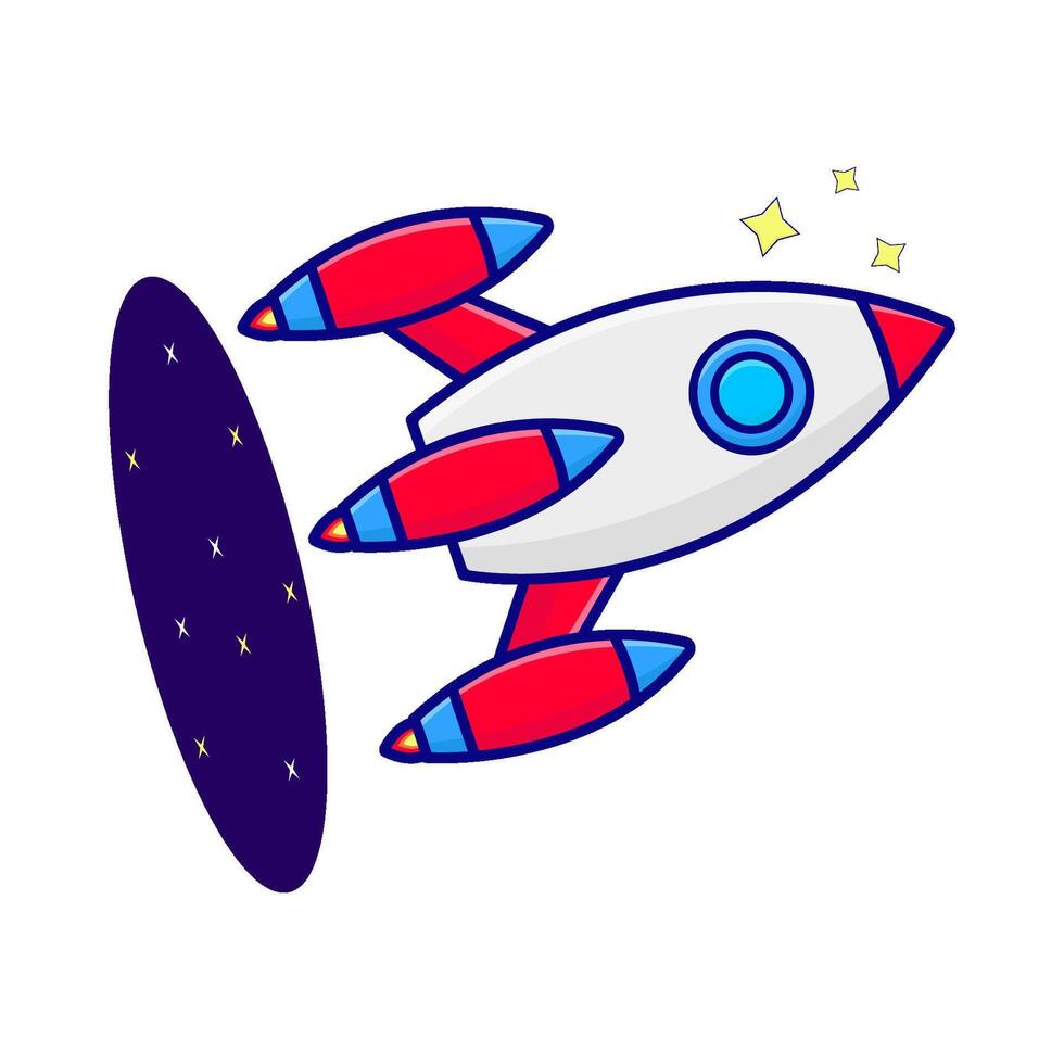 rocket fly illustration vector