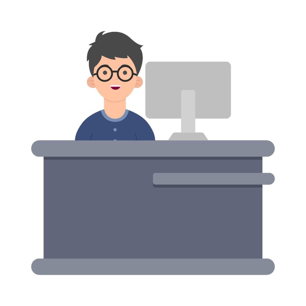 front desk illustration vector