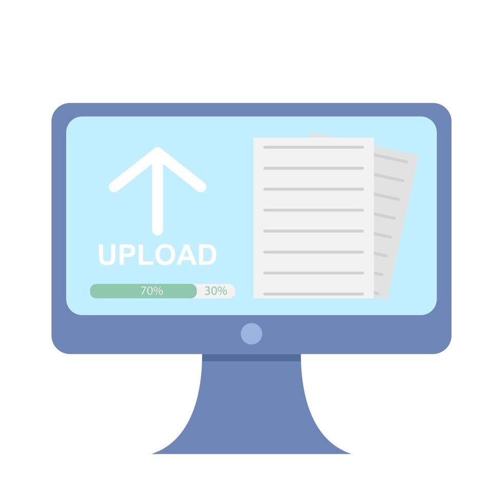 upload file in computer illustration vector