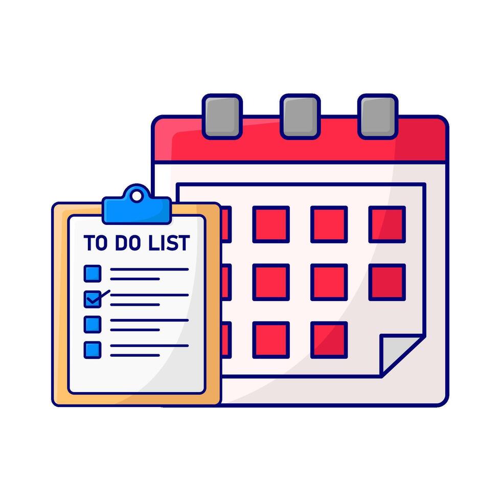 calendar with to do list illustration vector