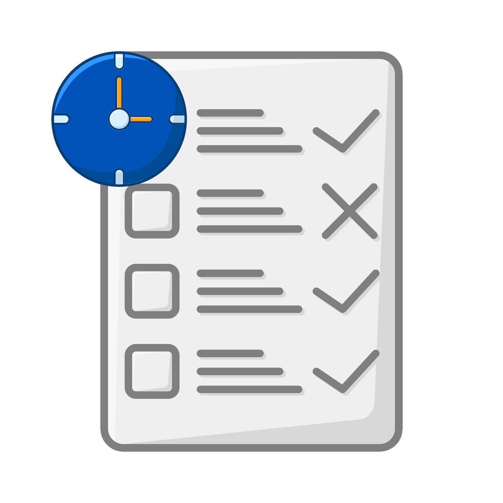 task paper with time illustration vector