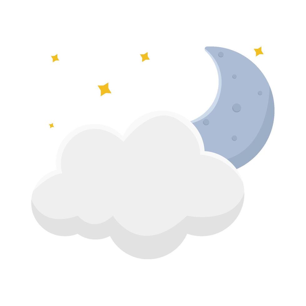 moon cloud with sparkle illustration vector