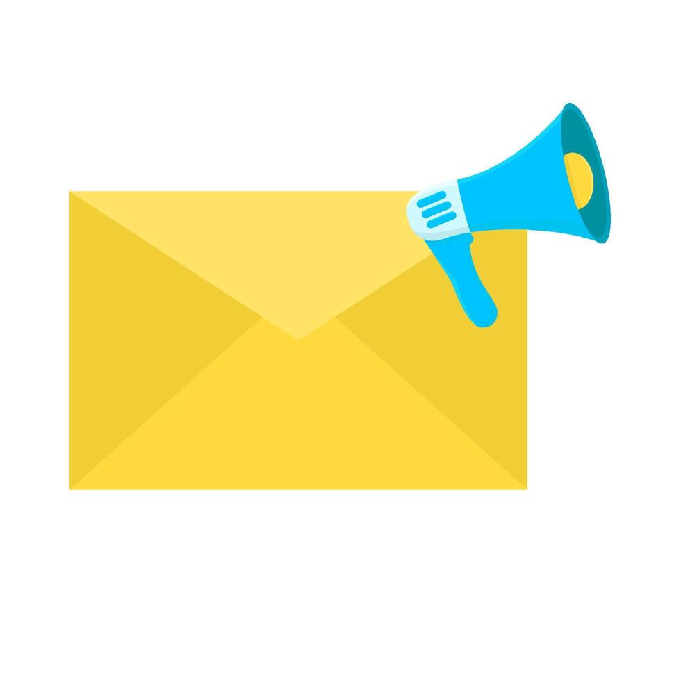 megaphone with email marketing illustration vector