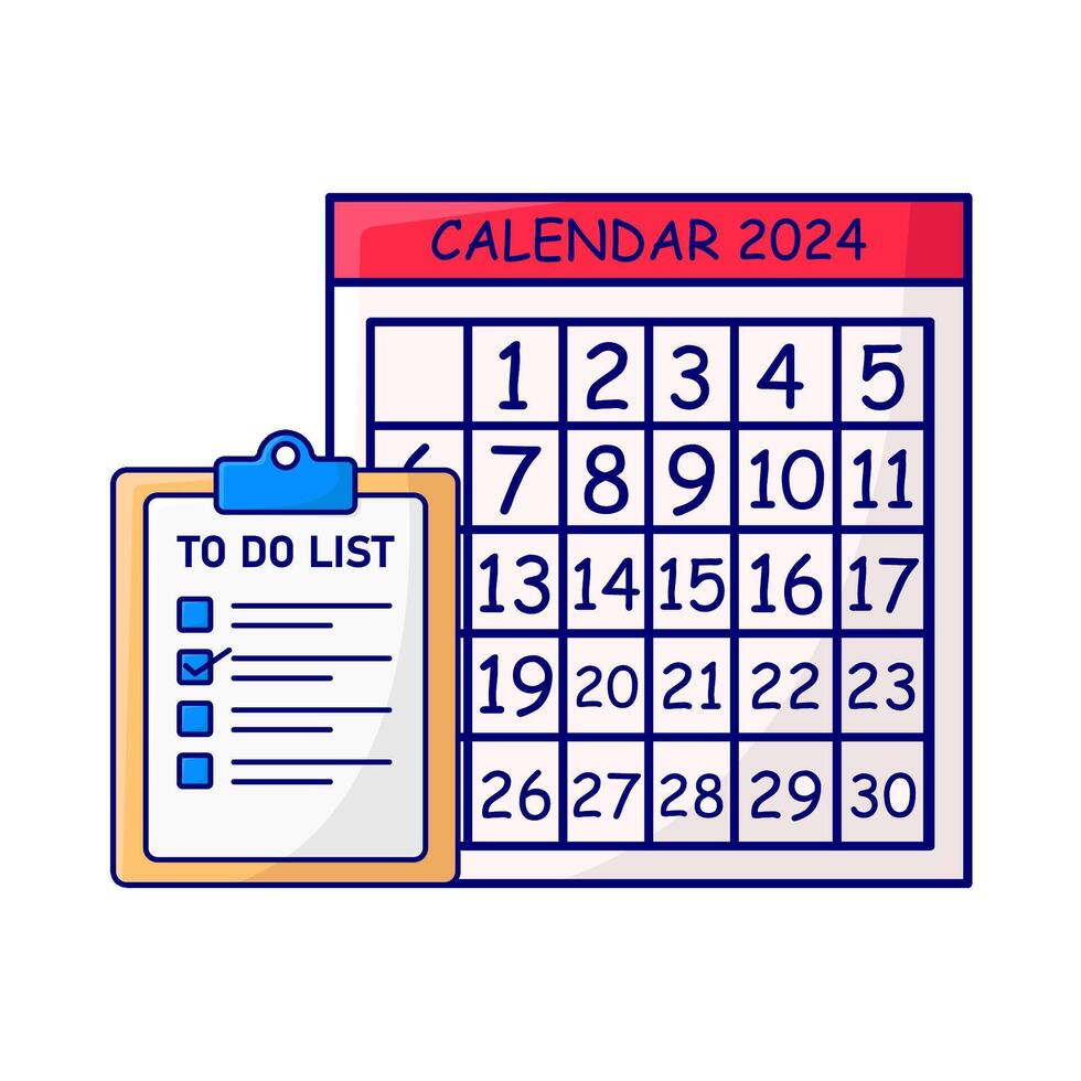 calendar with to do list illustration vector