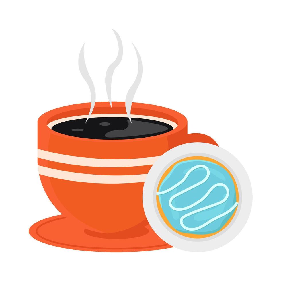 coffee drink with donuts illusration vector