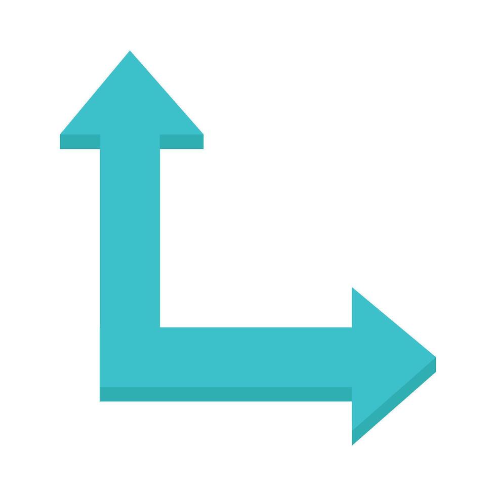 arrow to the right with up arrow illustration vector