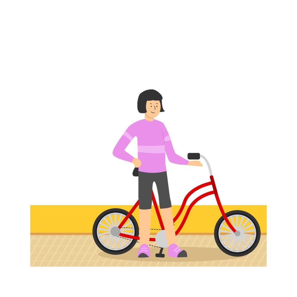 persona con bicicleta ilustración vector