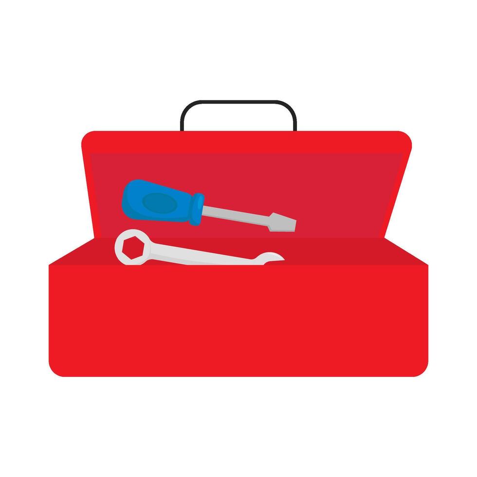 construction tools in box  illustration vector