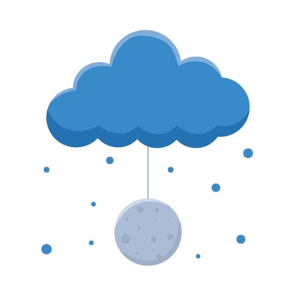 moon with star in cloud illustration vector