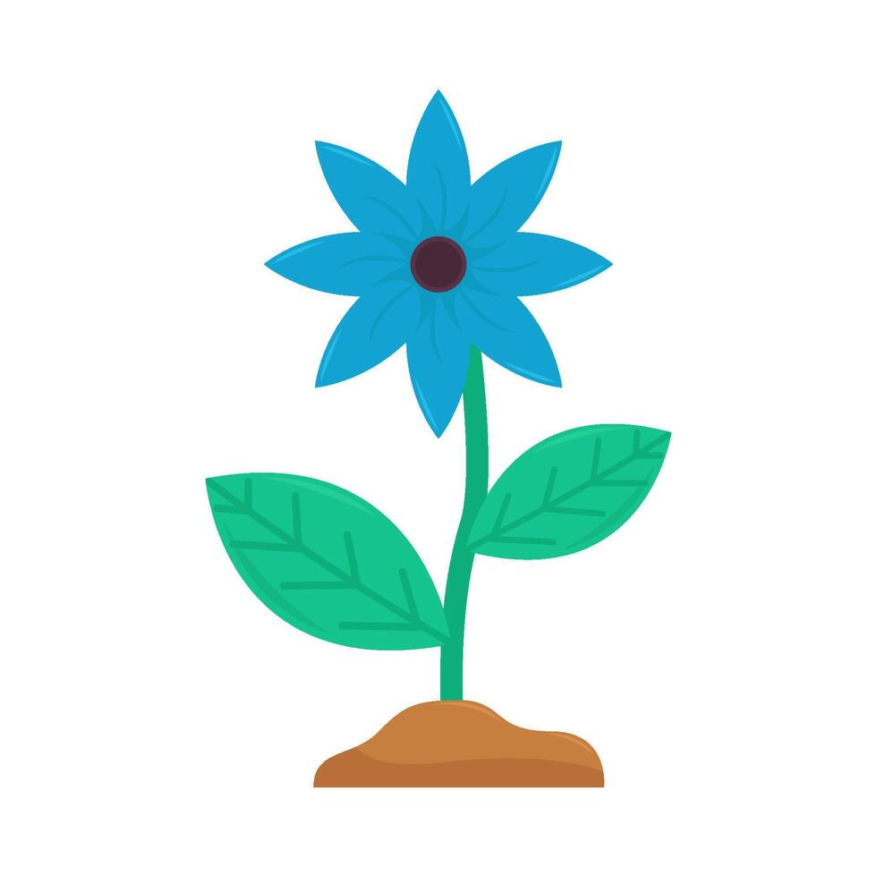 flower plant in soil illustration vector