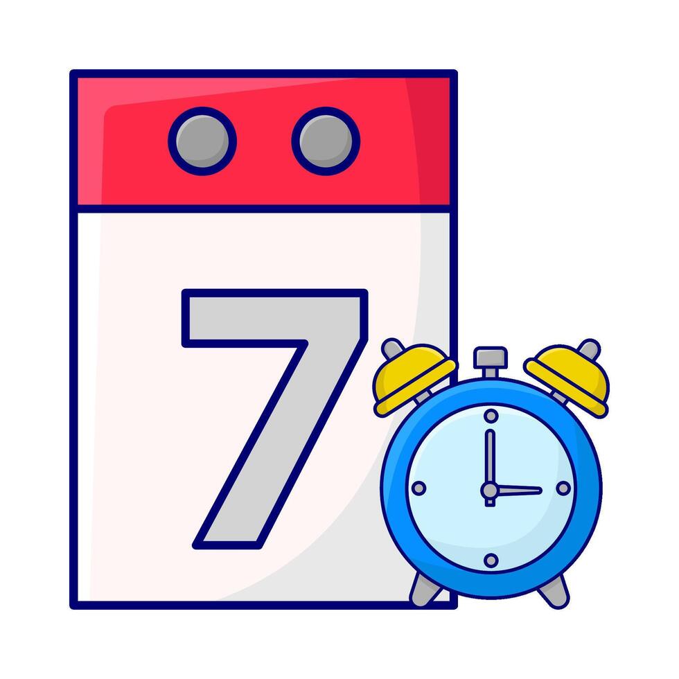 calendar with alarm clock time illustration vector