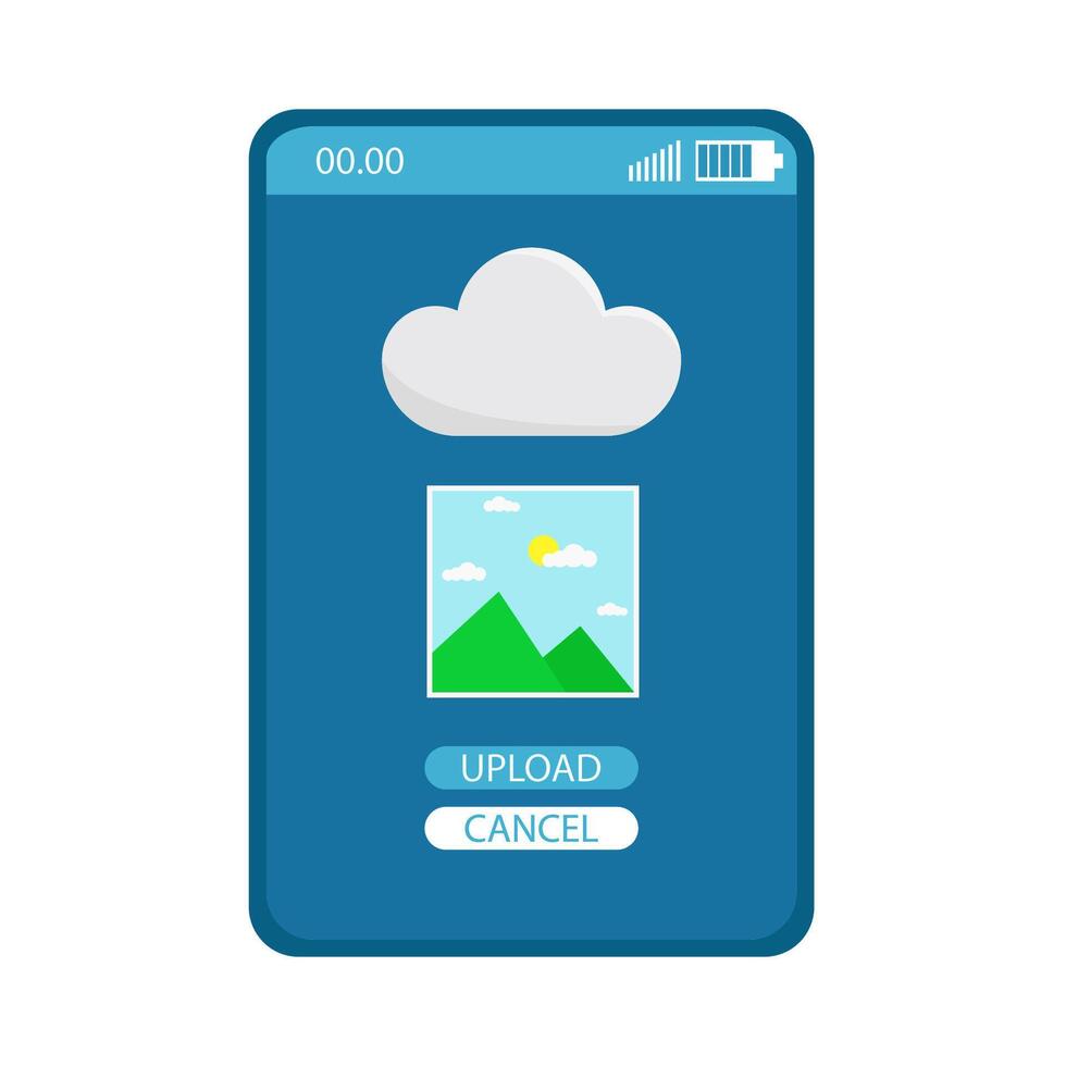 upload picturein mobile phone illustration vector