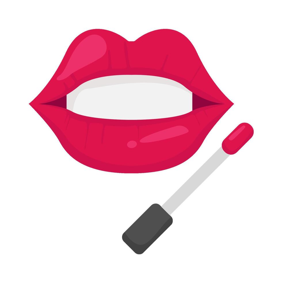 lips women with lip gloss illustration vector