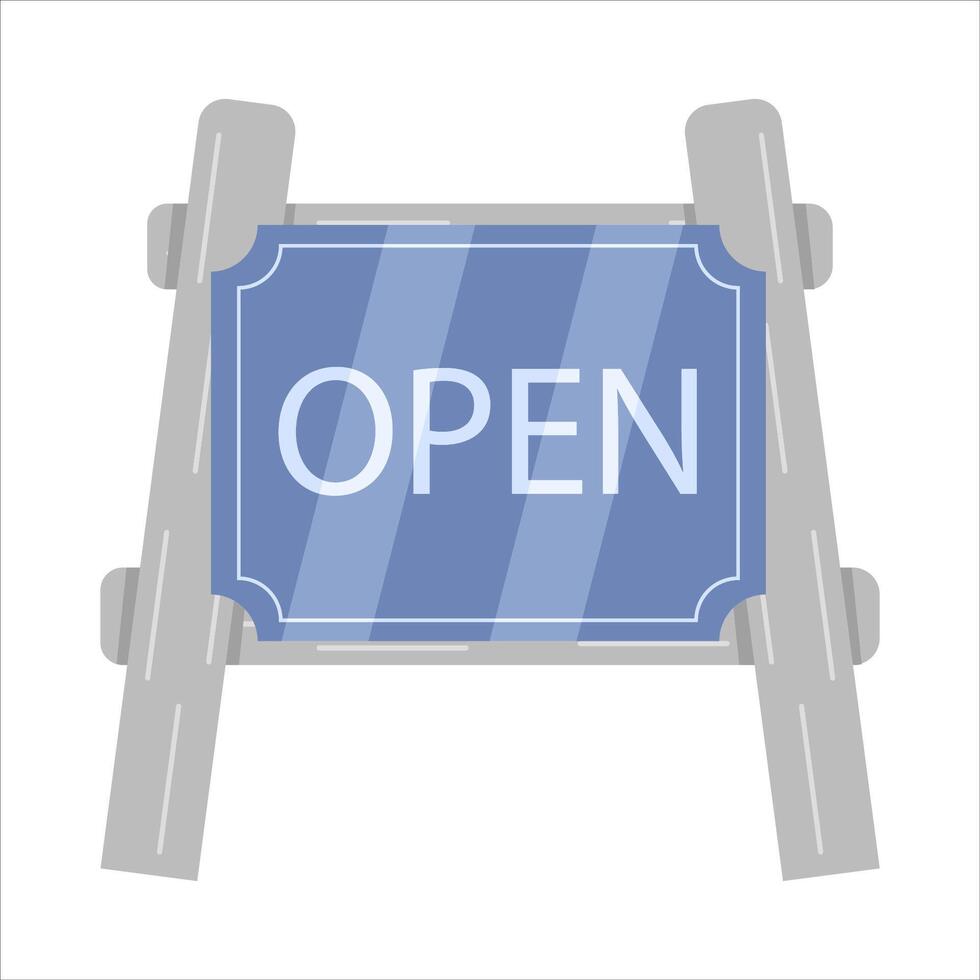 open in sign board illustration vector