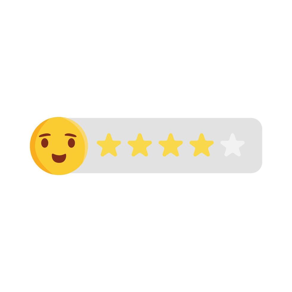 review star with emoji illustration vector