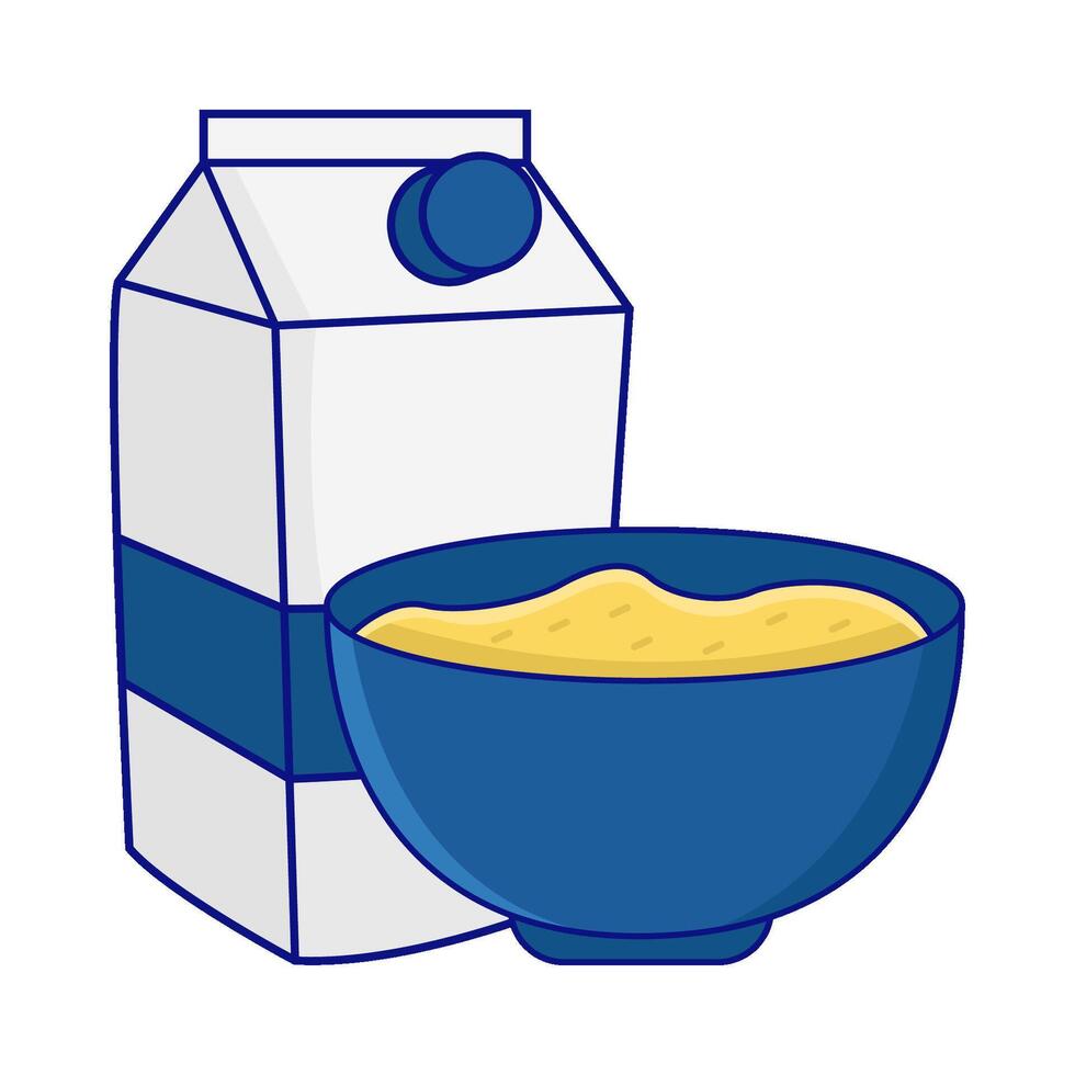 caja Leche con cereal ilustración vector