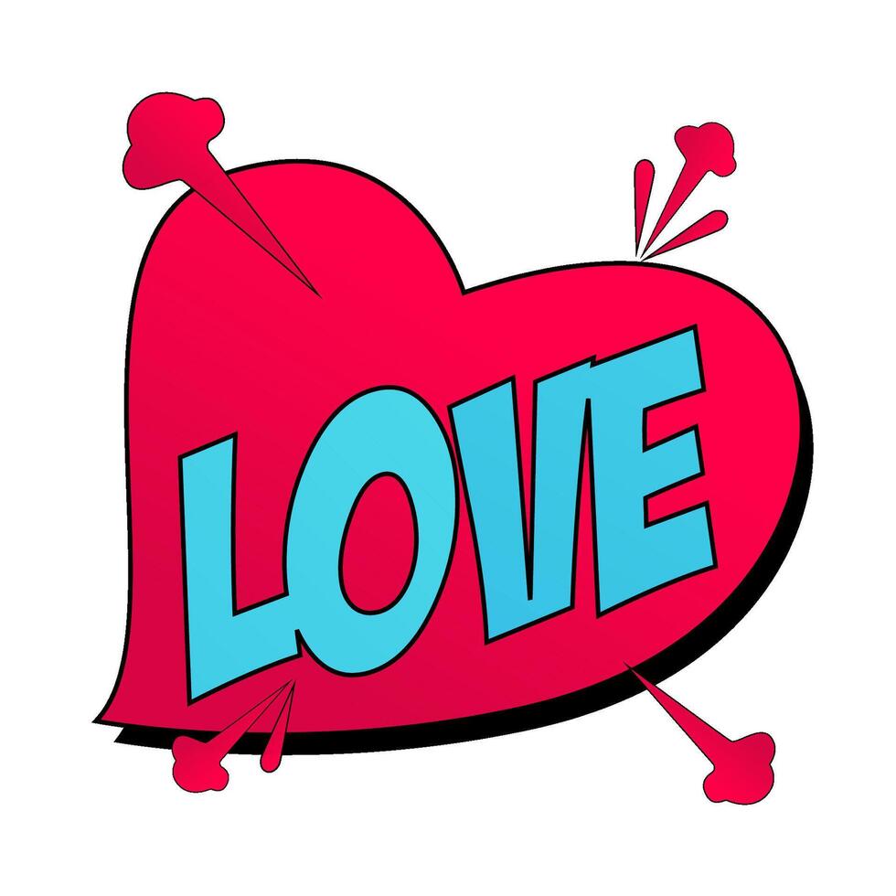 love text comic  in love in  cloud comic book bubble vector