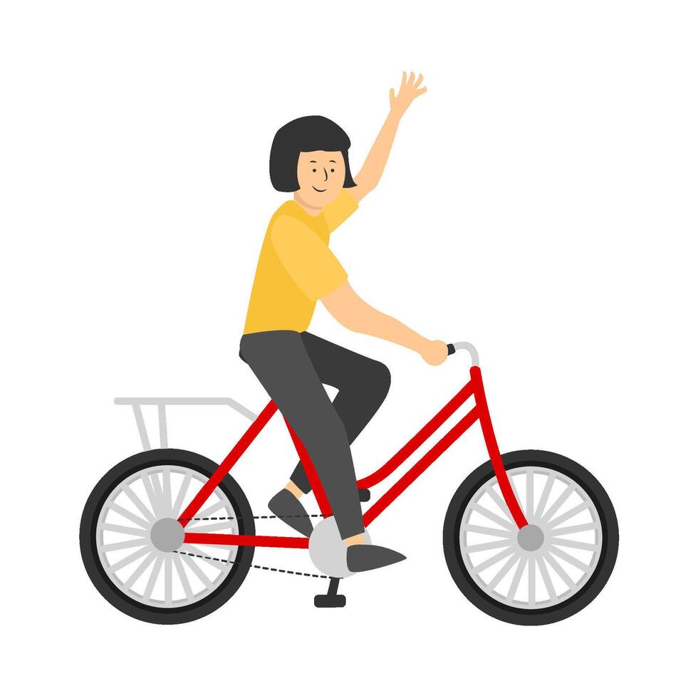 people ride bicycles illustration vector