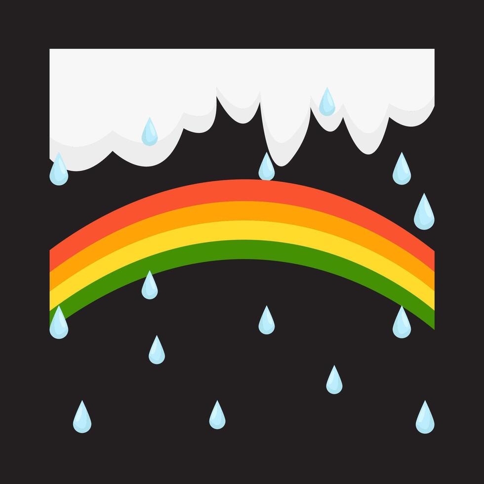 rain with rainbow illustration vector