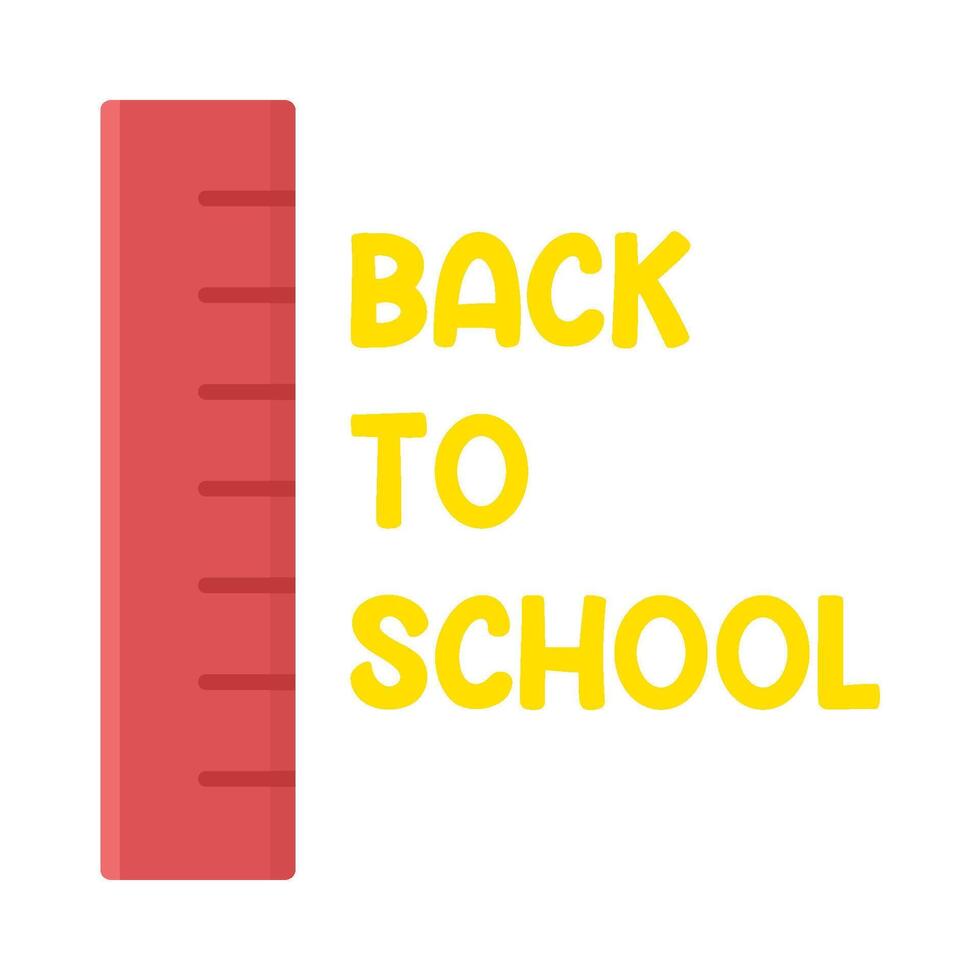 back to school text  with ruler illustration vector