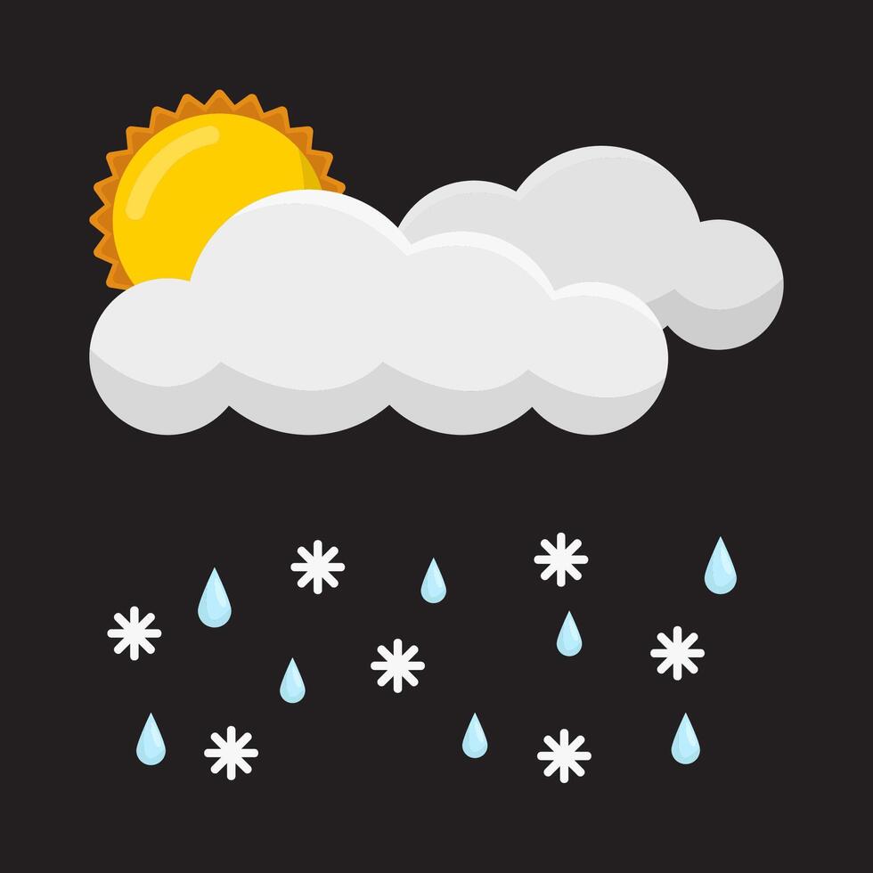 rain with sun illustration vector