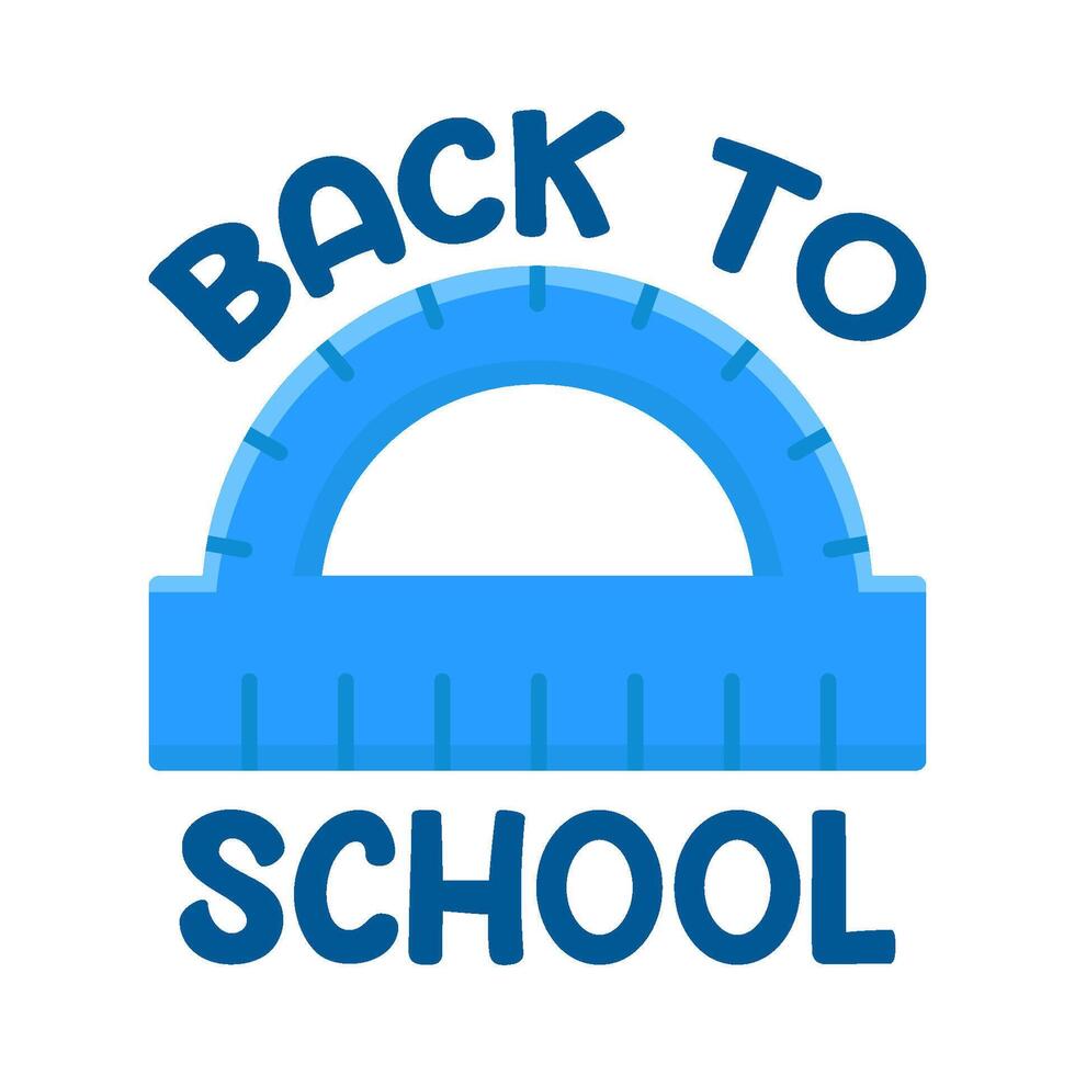 back to school text with arc ruler illustration vector