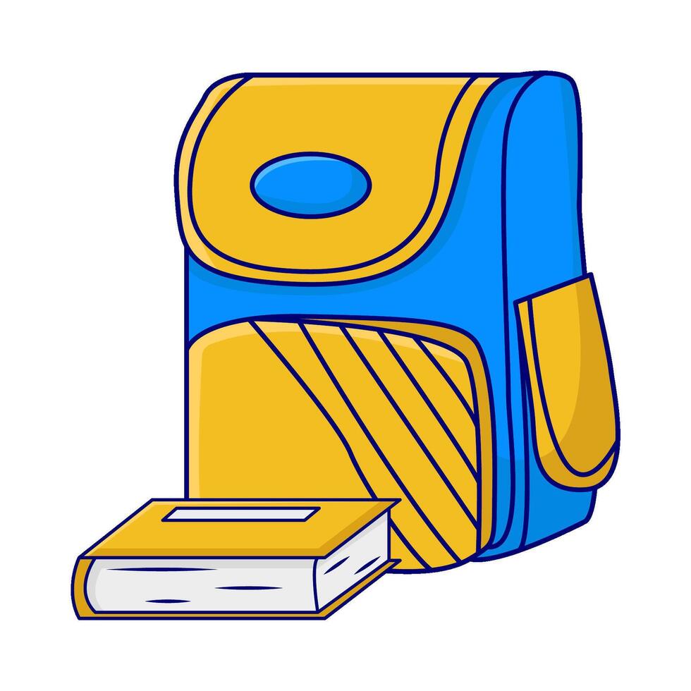 backpack with book illustration vector