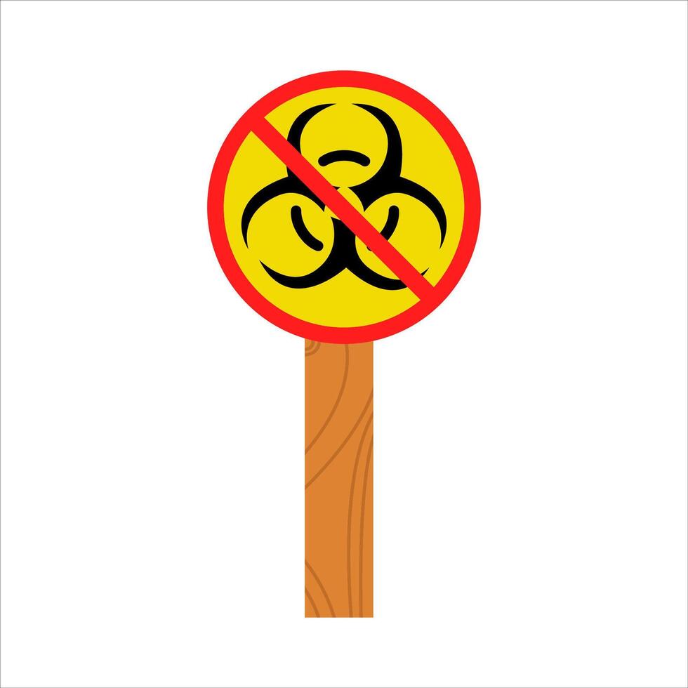 radiation in no sign board illustration vector