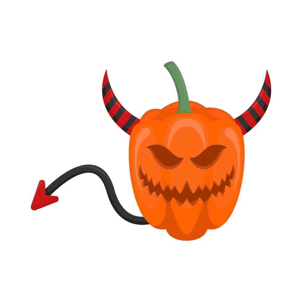 devil pumpkin illustration vector