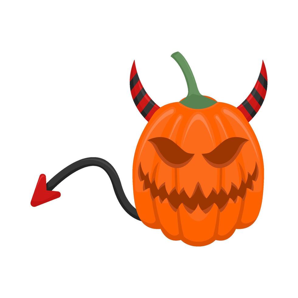 pumpkin devil illustration vector