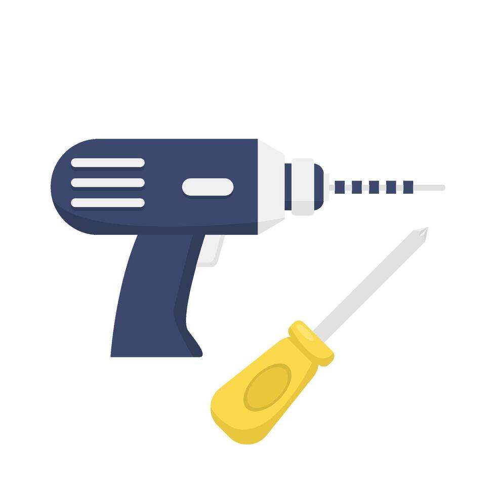 drill with screwdriver illustration vector