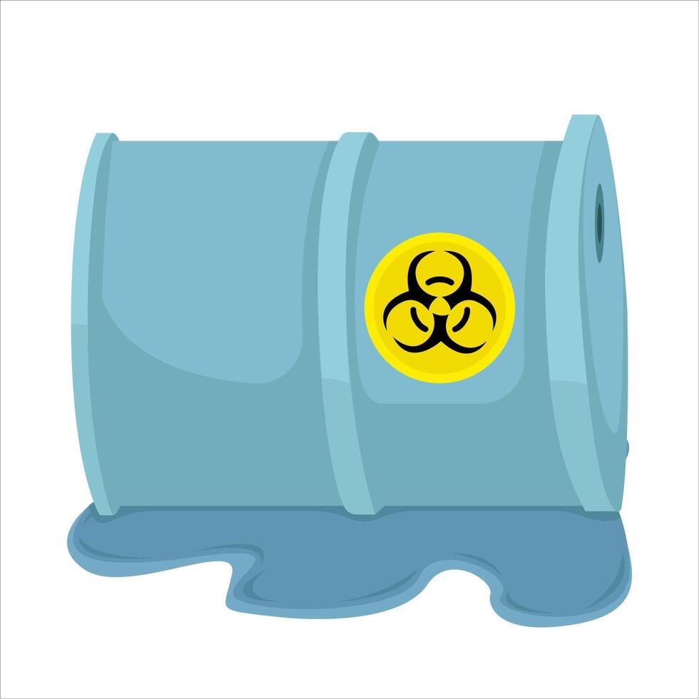 radiation drum with radiation water illustration vector