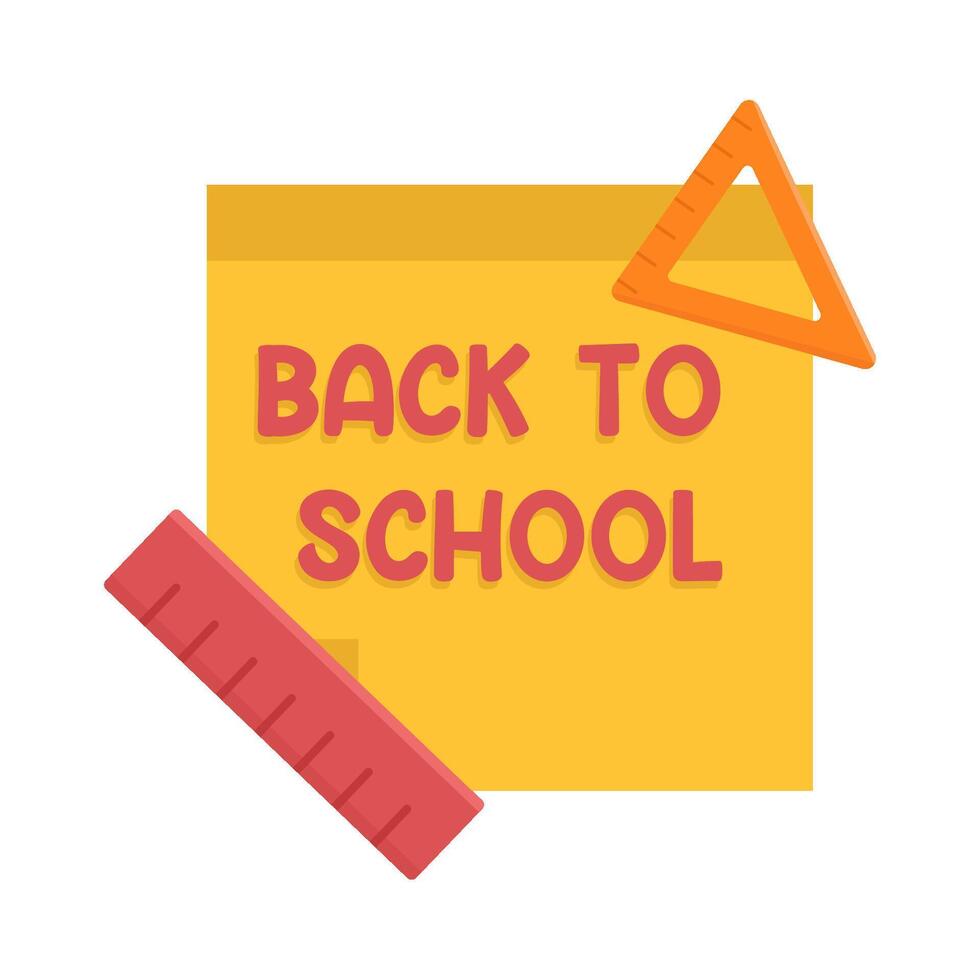 back to school text with stationary illustration vector