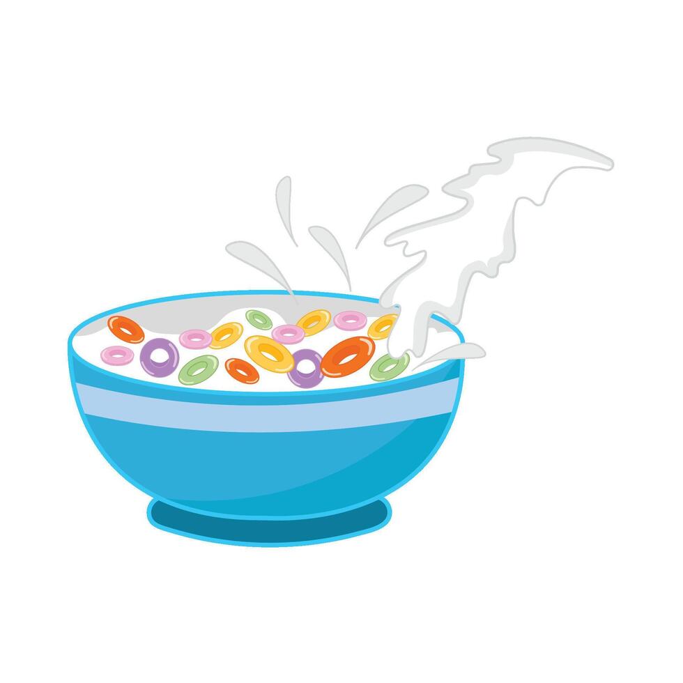 ilustración de cereal cuenco vector