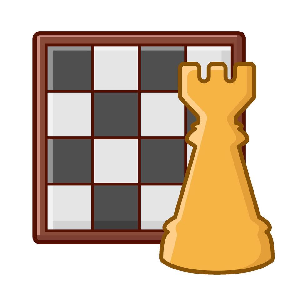 rook  chess with  board chess illustration vector