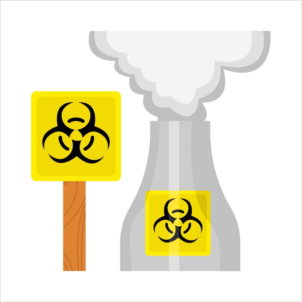 radiation board with radiation in chimney illustration vector