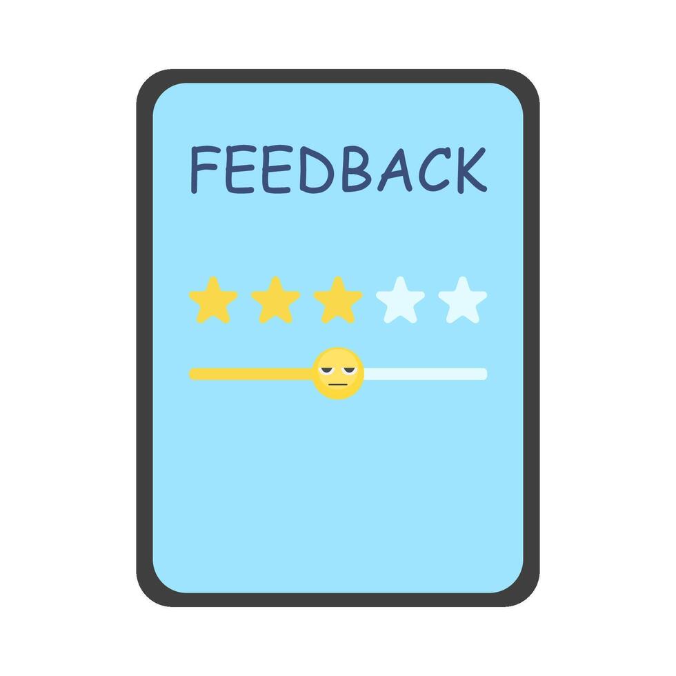 feedback with review star in mobile phone illustration vector