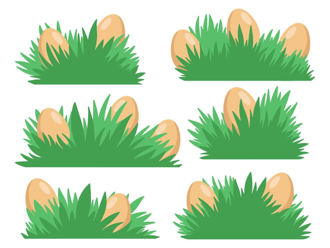 Pascua de Resurrección huevos en césped ilustración vector