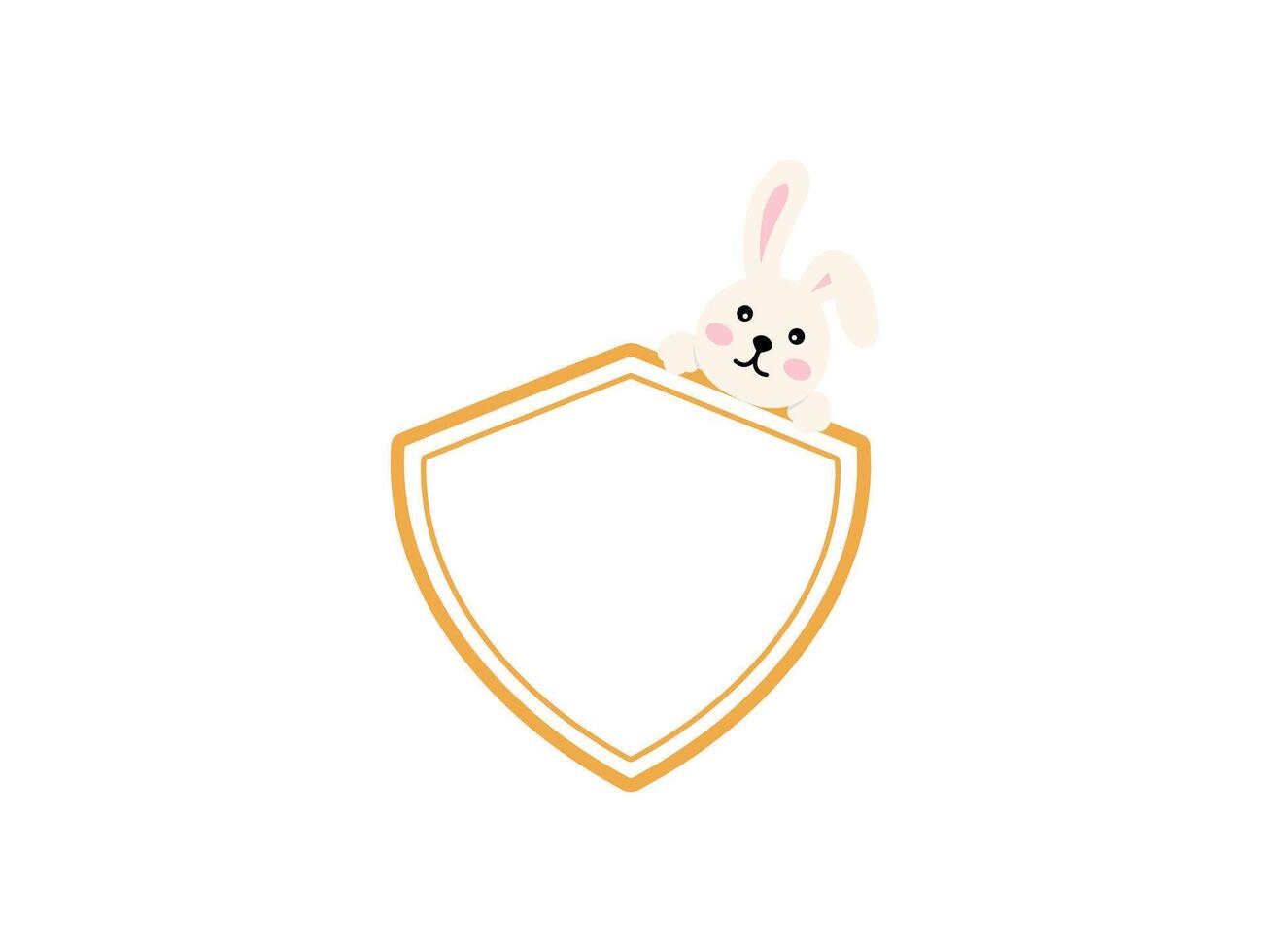 Easter Rabbit Frame Background Illustration vector