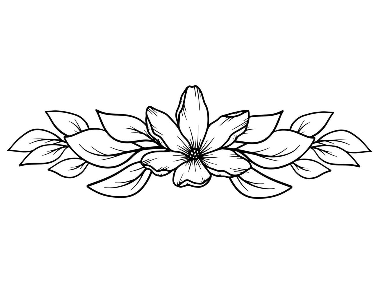 ramo de flores flor línea Arte ilustración vector