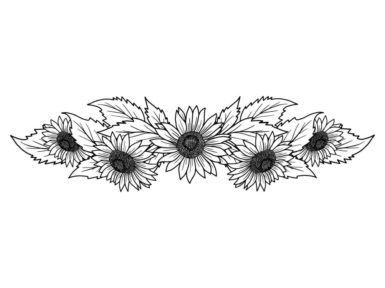 Corner Border Flower Outline Illustration vector