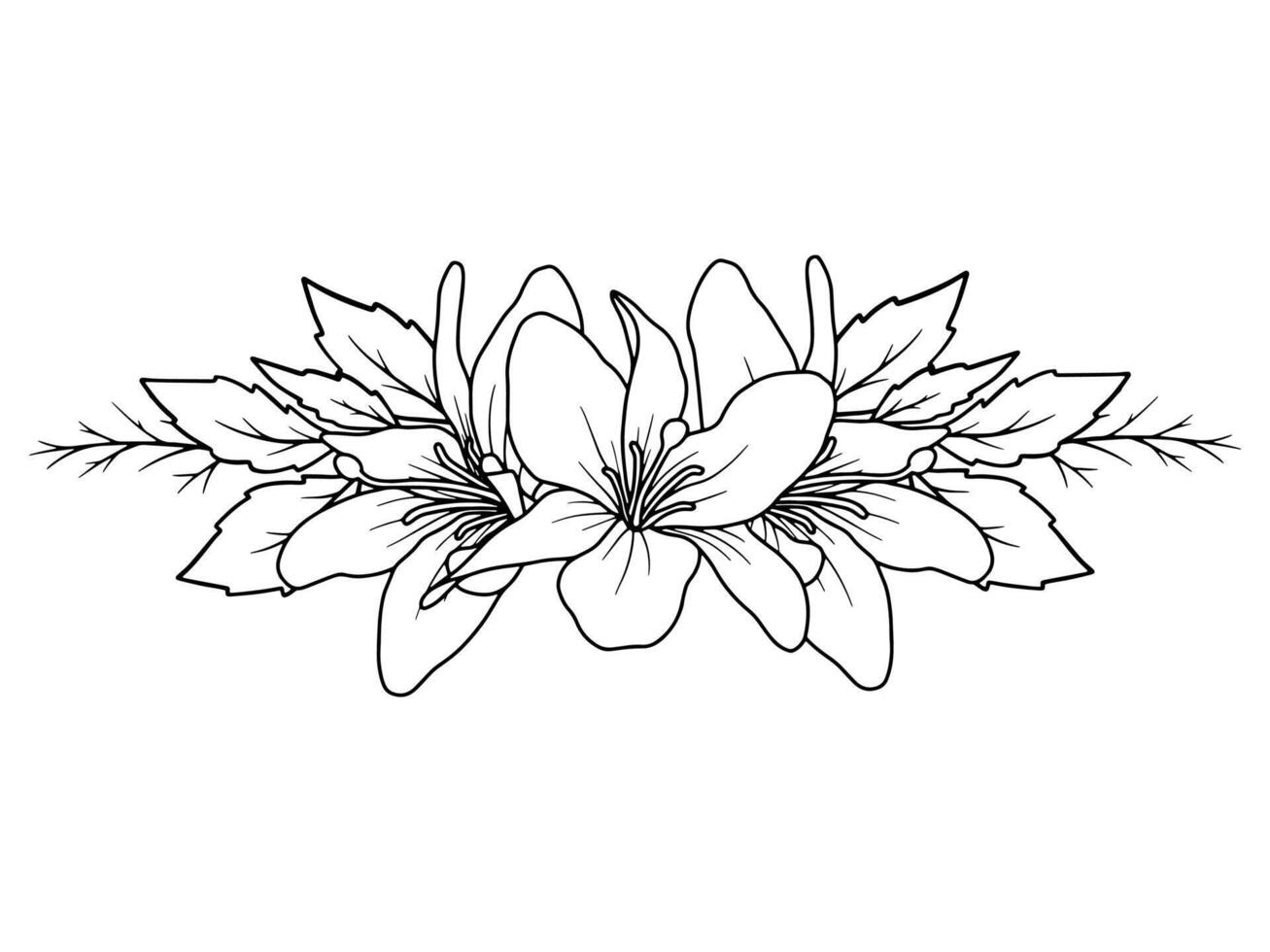 mano dibujado flor línea Arte ilustración vector